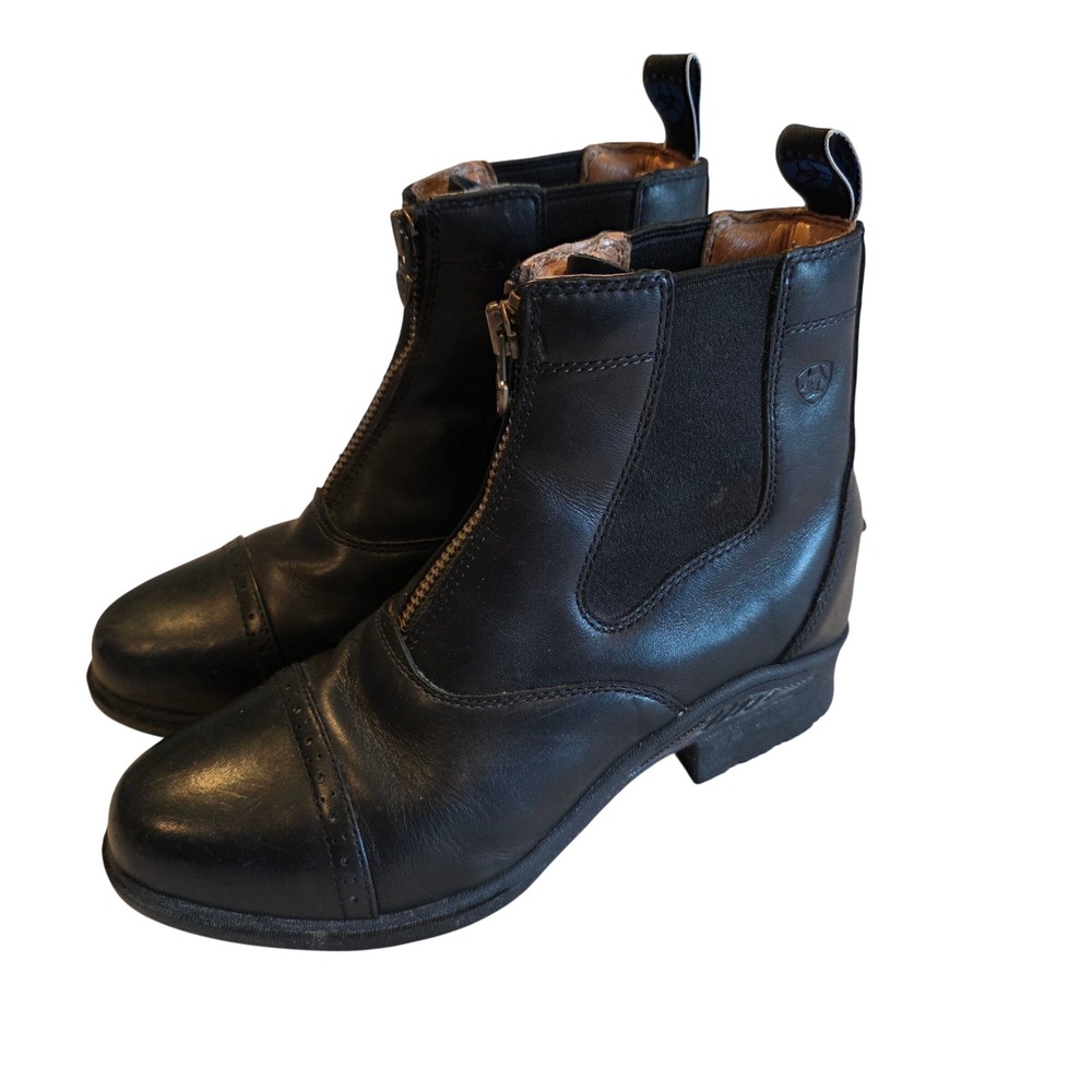 Ariat Heritage IV Zip Paddock Boots 7B Black Leather Equestrian Riding 10010879